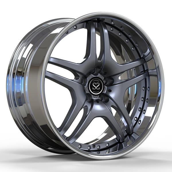 Meceredes Benze S600 Aluminum Alloy Rims 22 2-PC 6061-T6 Grey Face Polished