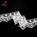 Cotton White Embroidered Lace Trim 5.6cm Width Static - Cling Resistant