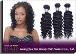 Weft Deep Wave Peruvian Virgin Remy Human Hair Extensions Black 14" - 28"
