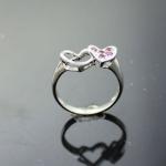 Women Jewelry 925 Silver Heart Ring with Red Cubic Zircon (JY058)