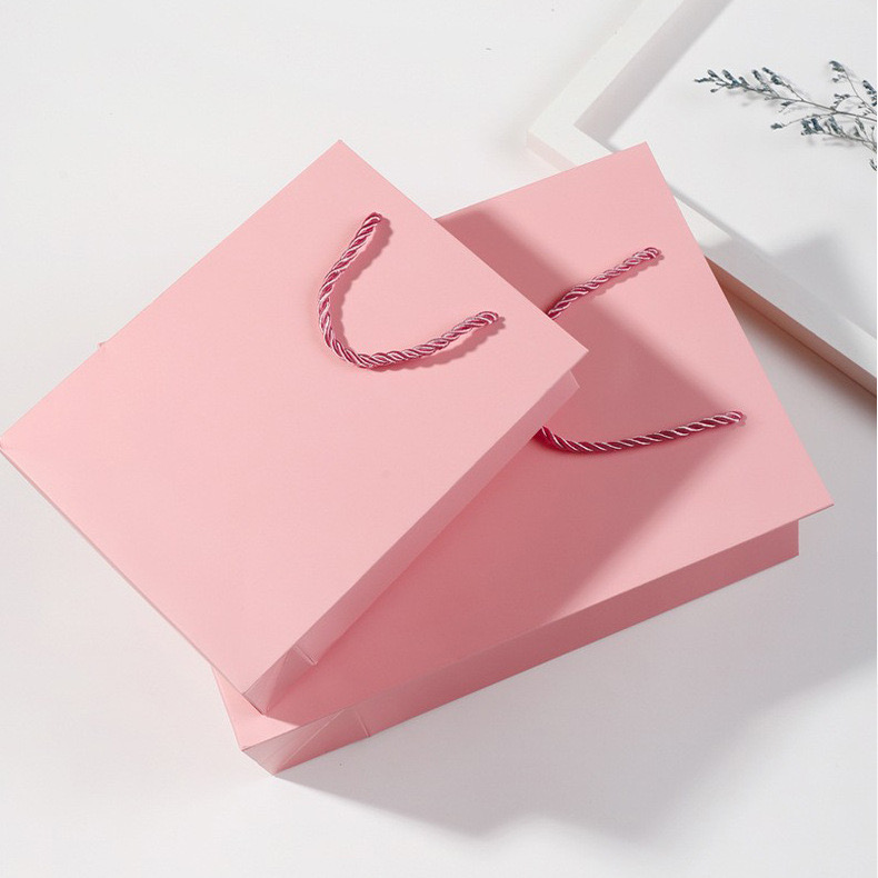 CMYK 4 Color Offset Printing Paper Bag With Handles for Custom Gifts Shopping Packaging