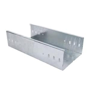 China Silver Galvanized Solid / Perforated Cable Tray For Customized Wall / Floor Mounting Installation factory