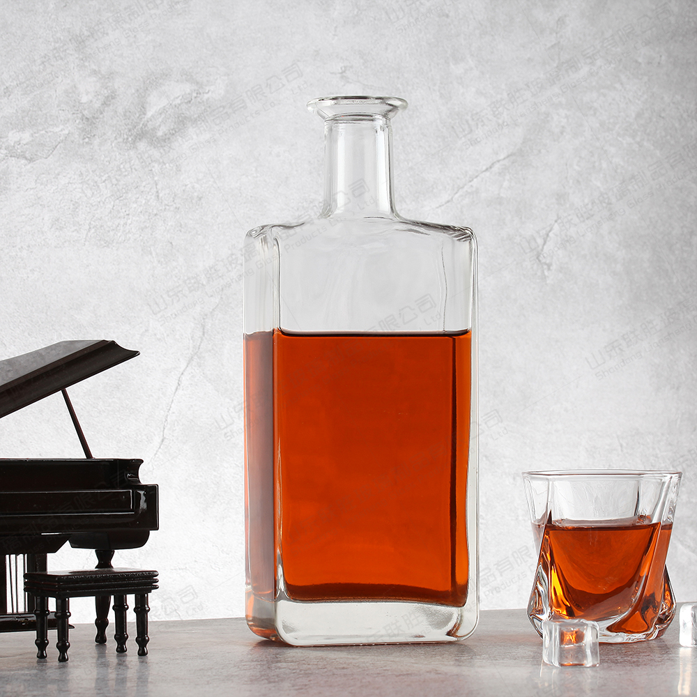 375ml 500ml 700ml Glass Bottle for Whiskey Liquor Gin Wine Vodka Brandy Unique Shape