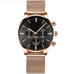 Stainless Steel Mesh Band Chronograph Watch Men Luxury Quartz OEM Watches