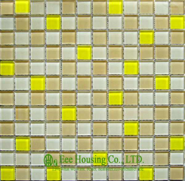 Mixed Color Glass Crystal Mosaic Tile for indoor &outdoor walls,Glass mosaic