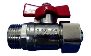China CFull Port Nickel Plated Brass Ball Valve Locking Handle For Gas factory