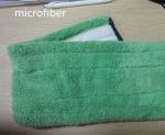 Microfiber Dust Mop 13*51cm Fold Green Coral Fleece Backing White Wet Mop Pads