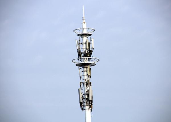 Cell Phone Monopole Telecommunications Tower , Monopole Cell Tower With Slip