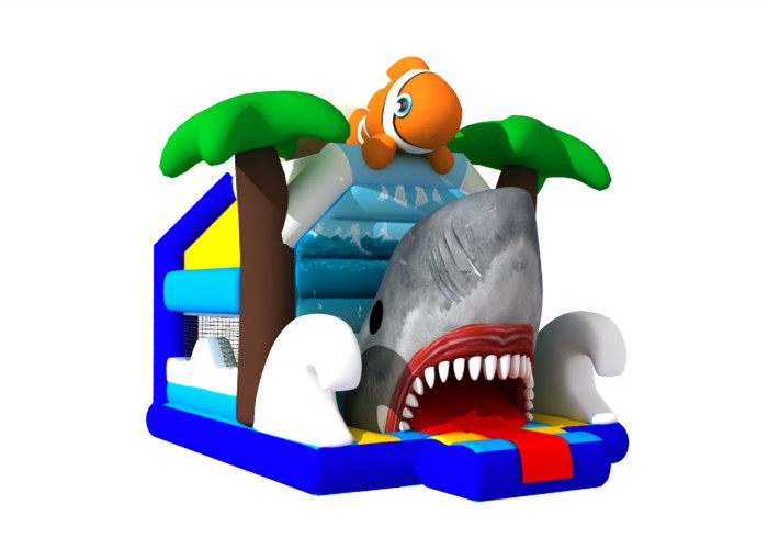 Interesting And Colorful Sea World Big Bounce House Customized , Digital Painting Huge Bounce House