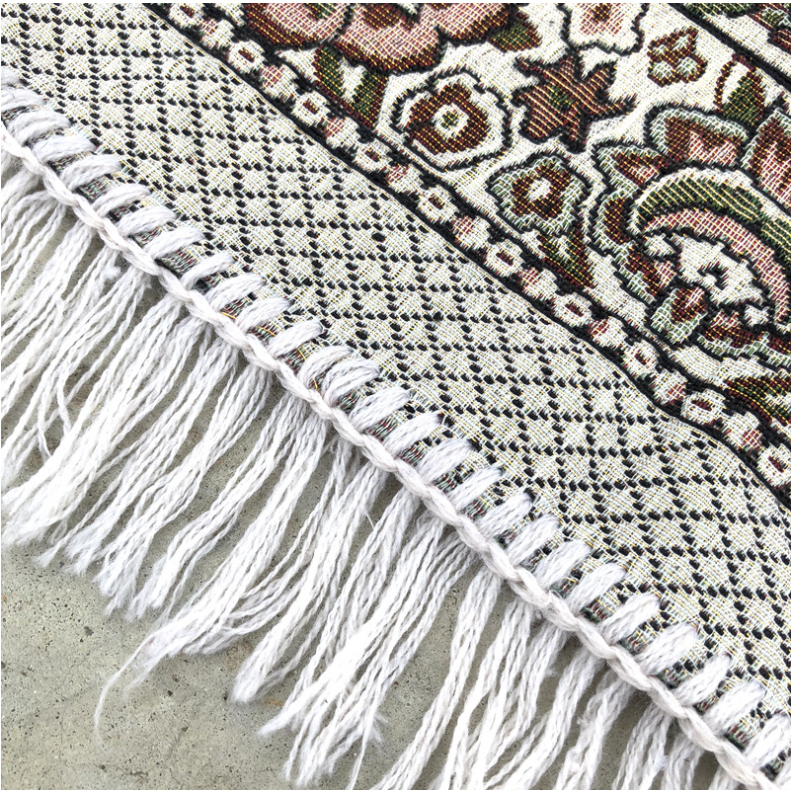 Handmade Knit Technique 100% Cotton Blanket Portable Braided Designs for Muslim Worship