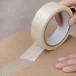Hot Melt Fiberglass Mesh Tape With Cross Fiber Filament Strapping Waterproof