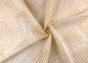 China Allover Embroidered Eyelet Cotton Lace Fabric For Wedding Dresses With Hollowed Circle factory