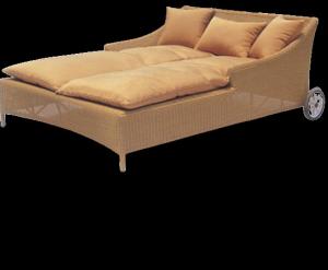 China Garden rattan wicker sun lounge outdoor waterproof twins day bed beach pool twins lounger with cushions---6051 factory
