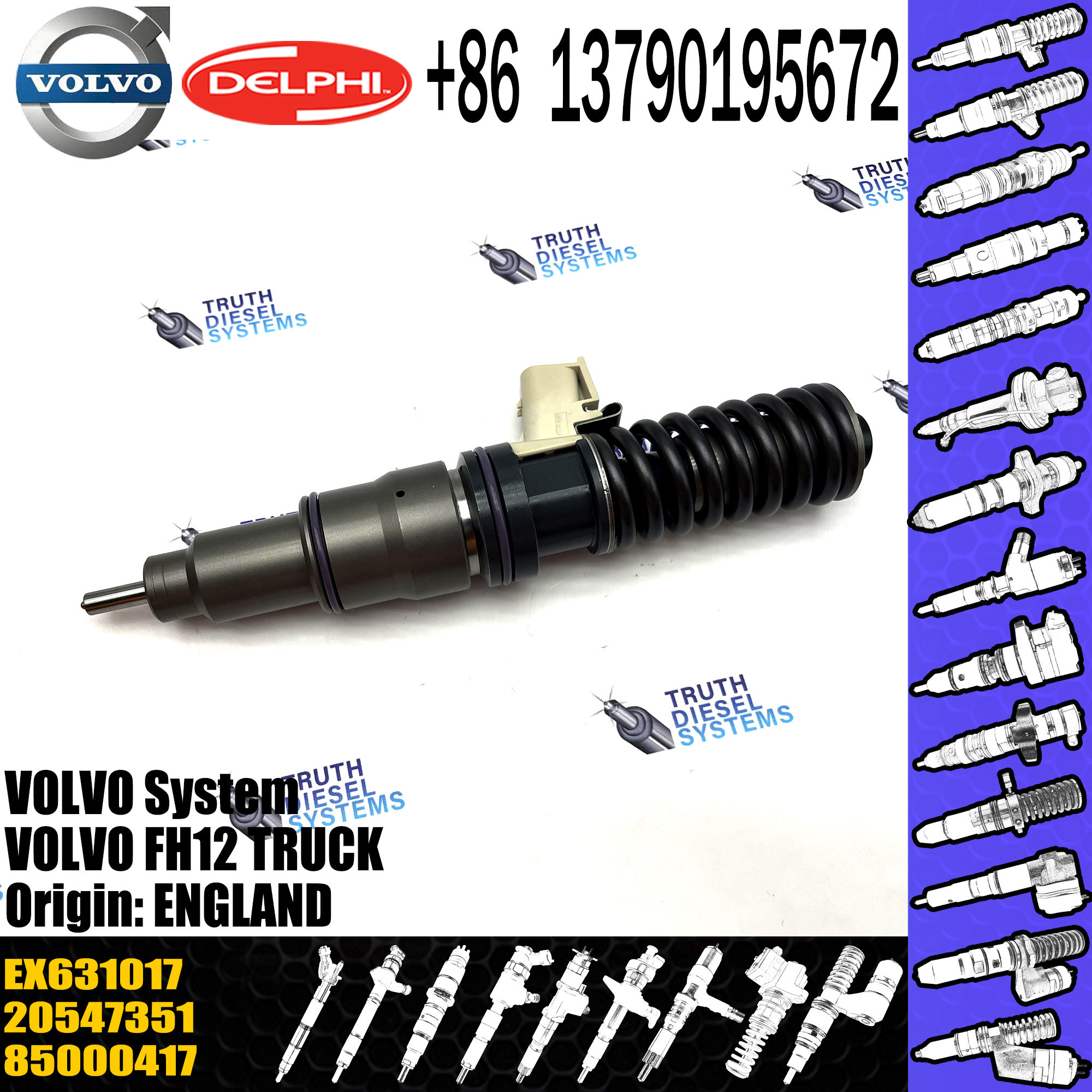 original Diesel Fuel Injector 20547351 BEBE4D01101 BEBE4D01201 BEBE4D31001 20517502 85000417 EX631017 for VOL