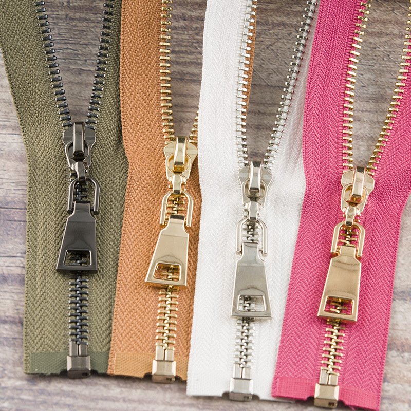 Matt Nickel Gunmetal Antique Silver Metal Zippers Flexible For Black Jacket