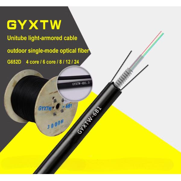 G652D GYXTW 24 Core Armored Outdoor Optical Cable Central Loose Tube Steel Wire