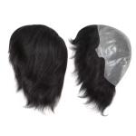 6" Full Head Hair Wig for Men Super Thin Skin Indian Men Hair Toupee Wig