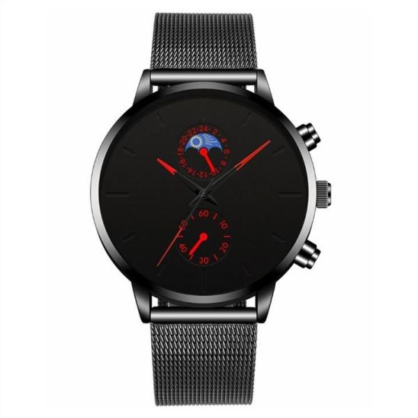 Stainless Steel Mesh Bracelet Watch 30m Life Waterproof Men'S Casual Mesh
