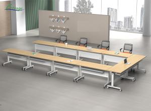China Customize Your Folding Table with 1.5mm Cold Rolled Steel Leg Wooden Furniture factory