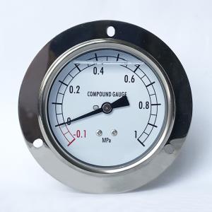 China 75mm 1 MPa Gas Pressure Manometer with Flange Glycerin Liquid Filled Pressure Gauge factory