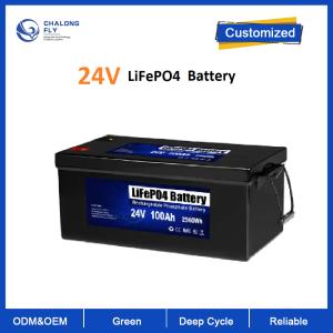 China LiFePO4 24V 100AH Li-ion Lifepo4 lithium battery with BMS for Solar Energy Motorcycle Boat RV Camper factory