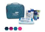 Fashion Custom Square Makeup Toiletry Bags With Large Storage Mesh Pockets