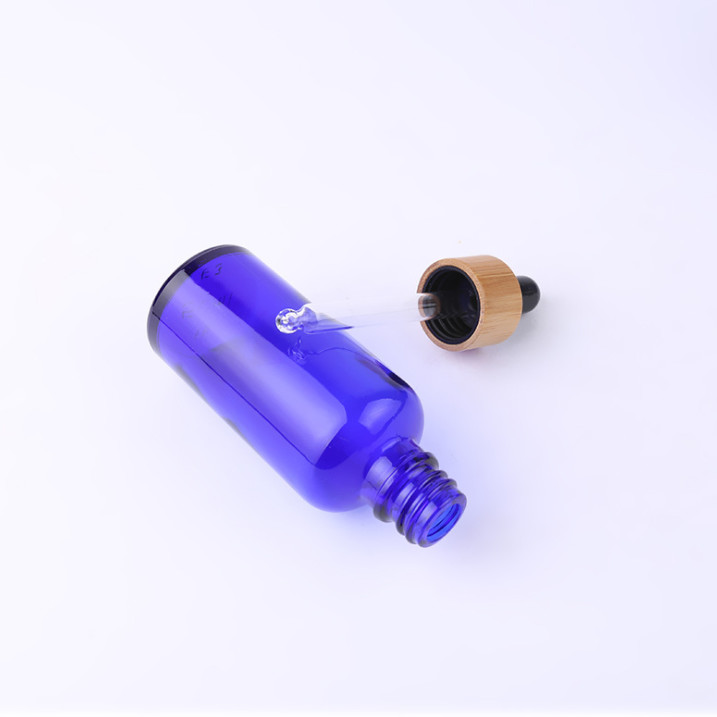 10 Ml Glass Cobalt Blue Essential Oil Bottles Eye Oil Pipette Dropper Bamboo Lids