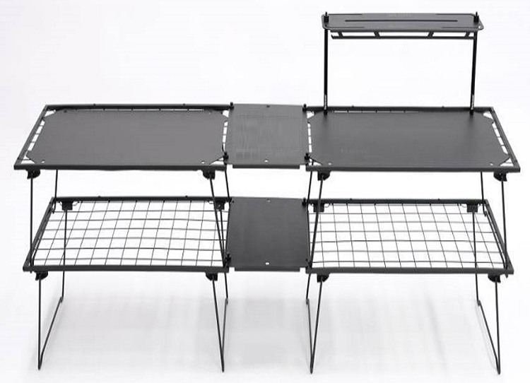 Outdoor Folding Lightweight Portable Aluminum Metal Bamboo Table for Hiking and Camping
