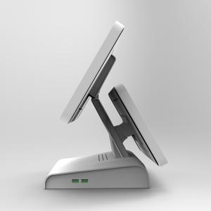 Angle Adjustable Touchscreen POS Terminal Two Screens Windows / Andriod Version