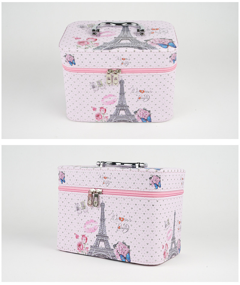 Travel Cosmetic Train Case Organizer With Mirror