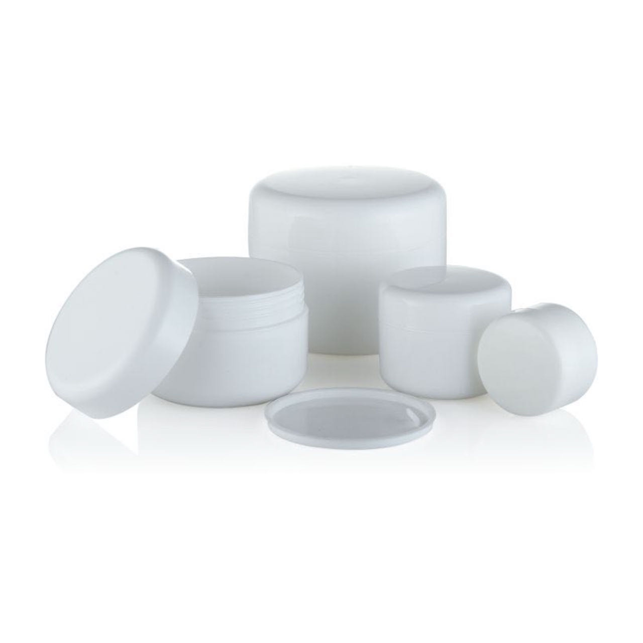 SKIN CARE Refillable White PP Cream Jar 20g 50g 100g 250g with Lid Plastic Type