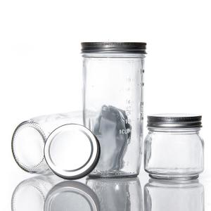 Custom Design 8 Oz 16 Oz Food Storage Container Glass Mason Jar with Lids
