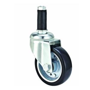 China Plug In ESD Caster Wheels 100KG 4 Inch Threaded Stem Casters factory