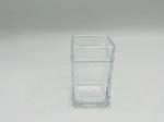 Clear Glass Bath Accessories Set Square Shape With Gold Apothecary Head Glass