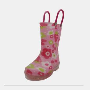 China Wearproof 35EU Kids Light Up Rain Boots With Double Handles factory