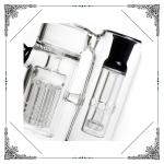 Glass Ashcatchers Showerhead With 6 Tree Arms Percs Black Ash Catcher