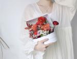 Colorful Creative Round Slide Roses Gift Packaging Paper Flower Box for Luxury