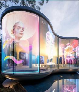 China Transparent Self Adhesive LED Display Film Ultra-Thin Video Wall Digital Signage Billboard TV factory