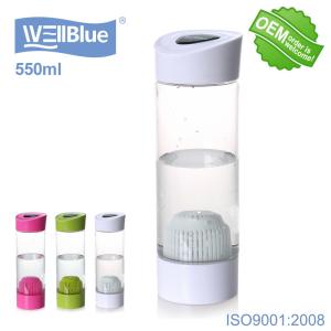 China 550ml BPA Free Wellblue Alkaline Ionized Water Bottles With Minerial Balls factory