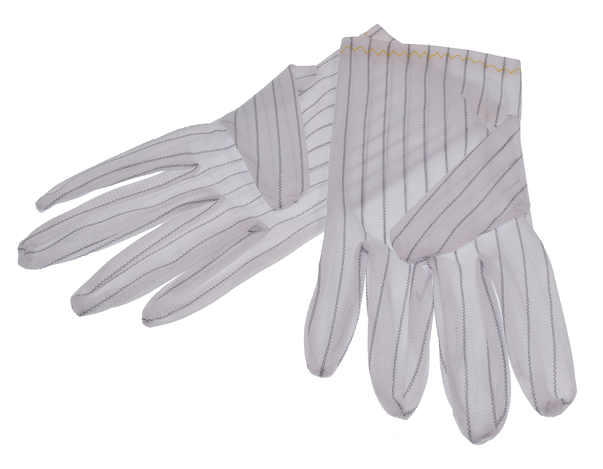 High Dexterity 10e10 Ohm Polyester Cleanroom ESD Hand Gloves