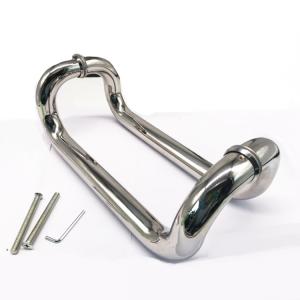 China Modern Glass Door Pull Handle , Ss304 Stainless Steel Door Handle Oem Dia 19mm factory
