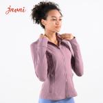 Athletic Gym 300gsm Women Yoga Jacket Thumb Hole Yoga Zip Up Gym Jacket