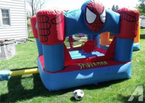 China Mini Spiderman Inflatable Bouncer , Plato PVC Tarpaulin Children Jumping Castle factory