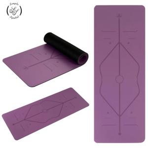 China Natural Rubber Yoga Mat, Carved Body position lines Non-Slip Fitness pad Excercise Pad factory