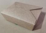 1600ml Disposable Kraft Paper Lunch Box , eco friendly Square Salad Lunch Box