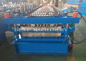 China Double Layer Steel Corrugated Roofing Sheet Roll Forming Machine PLC PPGI factory