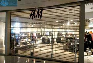 China 3mm 16mm pipe Clear Vision Roller Shutters Fo Supermarket factory