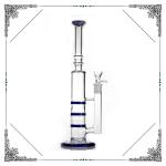 Triple Honeycomb Percolator Glass Bong Smoking Pipes In Green Blue Color