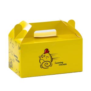 Takeout fried chicken box food grade customized logo biodegradable white