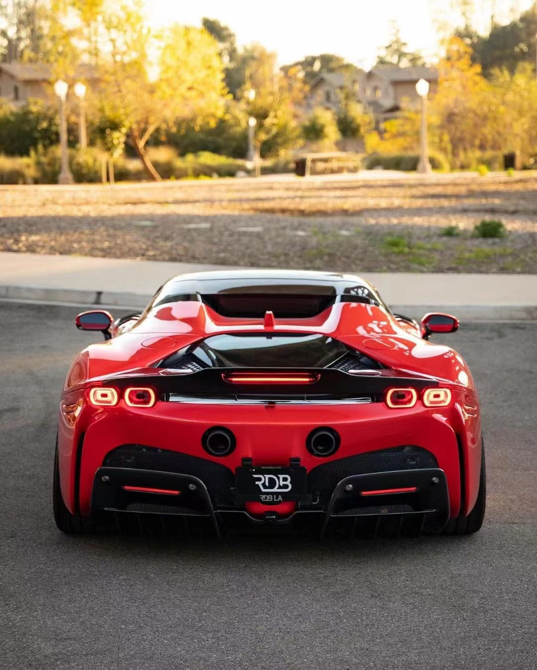 For Ferrari SF90 Carbon Fiber Body Kit SF90 Upgrade RYFT Style Jump Down Front Lip Diffuser Spoiler Body Kit
